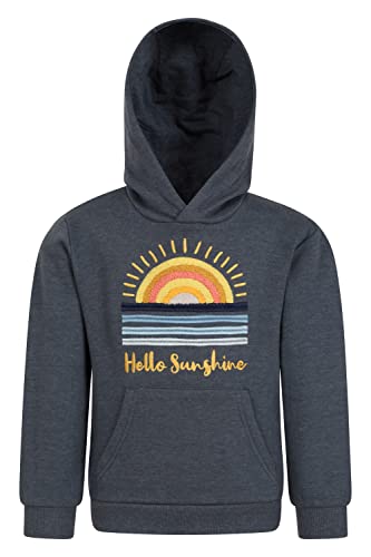 Mountain Warehouse Hello Sunshine Kinder Kapuzenpulli -atmungsaktives und leichtes Sweatshirt mit hochwertigem Aufdruck für Jungen und Mädchen - Ideal für Herbst Blau 9-10 Jahre von Mountain Warehouse