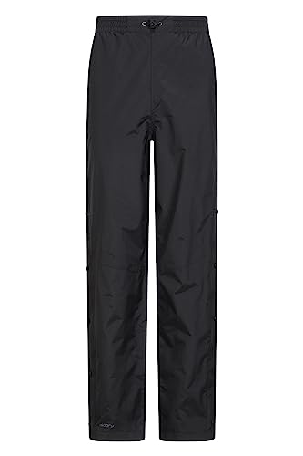 Mountain Warehouse Herren-Regenhosen in Kurzlänge f. Extreme Regengüsse - wasserdicht, atmungsaktiv, Ripstop, Netzfutter, Reißverschlussbein auf halber Höhe - zum Reisen, Herbst Schwarz 3XL von Mountain Warehouse