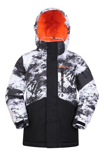 Mountain Warehouse Himalayan wasserdichte Kinder Skijacke - atmungsaktive Kinder-Winterjacke, versiegelte Nähte, abnehmbare Kapuze, integrierter Schneerock Dunkel Grau Kinder 116 DE (5-6 Jahre) von Mountain Warehouse