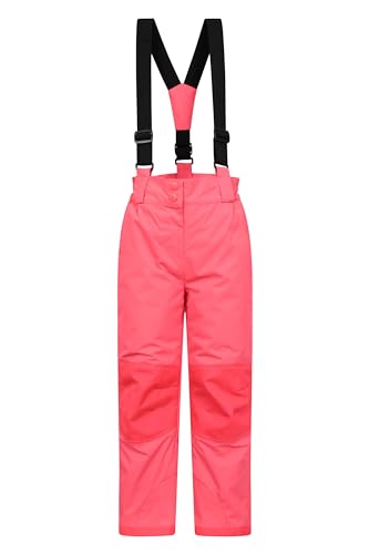 Mountain Warehouse Honey Kinder Schneehose - schneesicher, Schneegamaschen, Verstärkte Knie Ski Bekleidung mit Reißverschluss am Knöchel und abnehmbaren Trägern, Winter leuchtendes Pink 2-3 Jahre von Mountain Warehouse