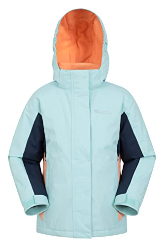 Mountain Warehouse Honey Skijacke für Kinder - Schneedicht, Kinderjacke mit Fleecefutter, Schneerock, Winterjacke- Hält Kinder warm Hellblaugrün 3-4 Jahre von Mountain Warehouse