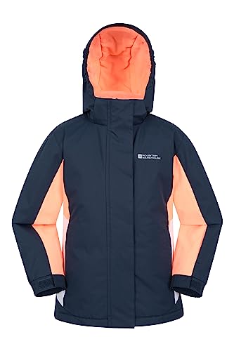 Mountain Warehouse Honey Skijacke für Kinder - Schneedicht, Kinderjacke mit Fleecefutter, Schneerock, Winterjacke- Hält Kinder warm Schwarze Iris-Marinenblau 9-10 Jahre von Mountain Warehouse