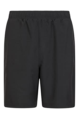 Mountain Warehouse Hurdle Herren-Laufshorts – leicht, feuchtigkeitsregulierend, elastischer Bund, Taschen aus Netzmaterial – zum Radfahren, Wandern, Fitnessstudio Schwarz Large von Mountain Warehouse