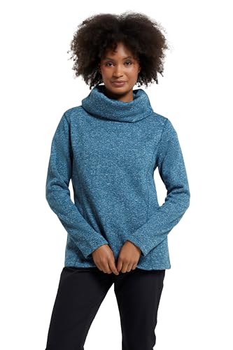 Mountain Warehouse Idris Damen-Fleece mit Wasserfallkragen – Leichter, atmungsaktiv, Anti-Pilling für zusätzlichen – als Basisschicht auf Camping-Ausflügen, Winter Blaugrün 44 von Mountain Warehouse