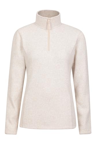 Mountain Warehouse Idris Damen-Fleece mit halbem Reißverschluss - leicht, weich auf der Haut, warmes und kuscheliges Top, Anti-Pilling - ideal für Outdoor und auf Reisen Beige 36 von Mountain Warehouse