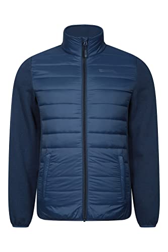 Mountain Warehouse Intrepid hybride wattierte Herren-Jacke - Warm, leicht, atmungsaktiv, elastische Bündchen und Saum, Mantel - Ideal zum Zelten, Reisen, Wandern Marineblau XL von Mountain Warehouse