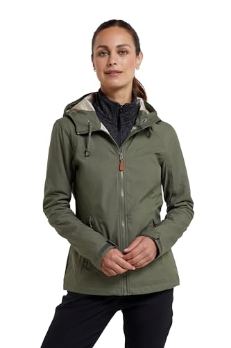 Mountain Warehouse Iona Softshelljacke Für Damen - Atmungsaktiv, leicht, verstellbares Oberteil, wasserbeständiger Regenmantel - Für Reisen und Wandern, Herbst Khaki 36 von Mountain Warehouse