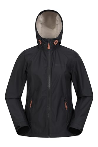 Mountain Warehouse Iona Softshelljacke Für Damen - Atmungsaktiv, leicht, verstellbares Oberteil, wasserbeständiger Regenmantel - Für Reisen und Wandern, Herbst Schwarz 40 von Mountain Warehouse