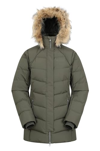 Mountain Warehouse Isla II Daunenjacke für Damen - Leichte Winterjacke, Damenjacke,wasserbeständig Regenjacke - Ideal für Camping Dunkel Khaki 34 von Mountain Warehouse