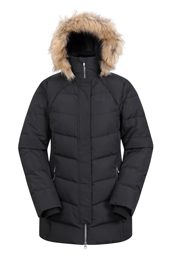Mountain Warehouse Isla II Daunenjacke für Damen - Leichte Winterjacke, Damenjacke,wasserbeständig Regenjacke - Ideal für Camping Tiefschwarz Damengröße EU 48 von Mountain Warehouse