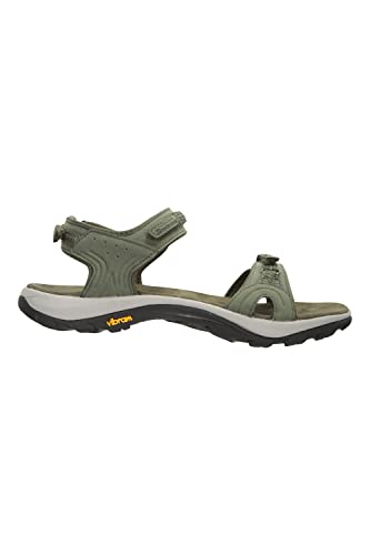 Mountain Warehouse Journey Vibram-Wandersandalen für Damen – atmungsaktive Damenschuhe, Schuhe mit Neoprenfutter, verstellbare Riemen – ideal für Sport, Fitnessstudio Khaki 41 EU von Mountain Warehouse