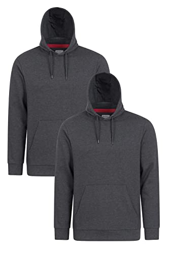 Mountain Warehouse Kapuzenpullover für Herren, Multipack - Baumwoll-Polyester-Mischgewebe, atmungsaktiv, verstellbare Kapuze, Kängurutasche - ideal für Herbst und Winter Kohle 3XL von Mountain Warehouse