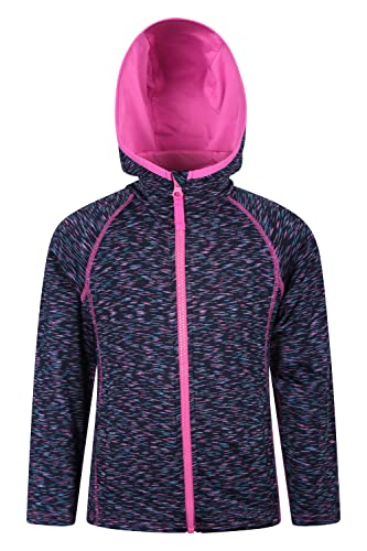 Mountain Warehouse Kayleigh gestreifte Mädchen-Kapuzenjacke - gefütterte Kapuzenjacke, Warmer Pullover, Fronttaschen, Reißverschluss Indigo 128 (7-8 Jahre) von Mountain Warehouse