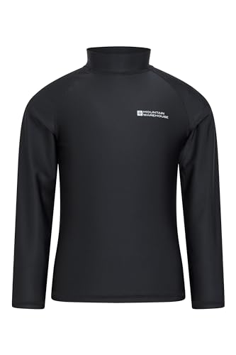 Mountain Warehouse Neoprenanzug Kinder - Langarm-Neoprenanzug mit UV-Schutz Rash Guard, Schwimmanzug für Jungen und Mädchen, Flatlock-Nähte, schnell trocknend, dehnbar Schwarz 3-4 Jahre von Mountain Warehouse