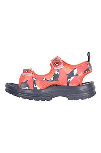 Mountain Warehouse Kindersandalen - neoprengefütterte Kinderstrandschuhe, strapazierfähige Sandalen, Klettverschluss, Sommerschuh mit abnehmbarem Fersenriemen Orange 32 von Mountain Warehouse