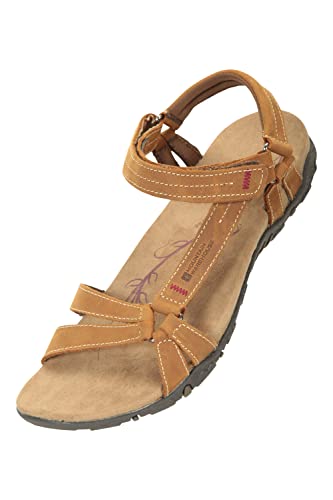 Mountain Warehouse Kokomo Freizeitsandalen für Damen - Damenschuhe aus Nubukleder, Strandschuhe, Sommersandalen mit strapazierfähiger Laufsohle - Zum Reisen, Wandern Hellbraun 38 EU von Mountain Warehouse