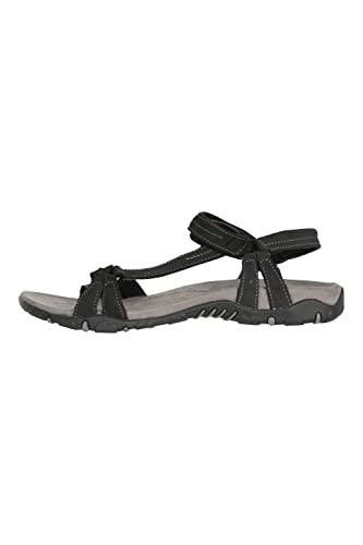 Mountain Warehouse Kokomo Freizeitsandalen für Damen - Damenschuhe aus Nubukleder, Strandschuhe, Sommersandalen mit strapazierfähiger Laufsohle - Zum Reisen, Wandern Schwarz 38 EU von Mountain Warehouse