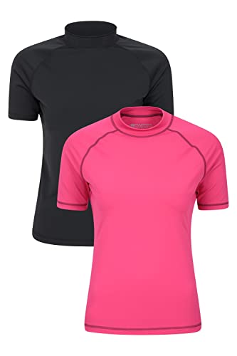 Mountain Warehouse Kurzärmeliges Badeshirt mit UV-Schutz für Damen - LSF50+, schnelltrocknendes Rash Guard, Flache Nähte - Für Schwimmen, Strand - unter Neoprenanzug Rosa 40 von Mountain Warehouse