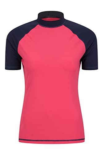 Mountain Warehouse Kurzärmeliges Badeshirt mit UV-Schutz für Damen - LSF50+, schnelltrocknendes Rash Guard, Flache Nähte - Für Schwimmen, Strand - unter Neoprenanzug Koralle 32 von Mountain Warehouse