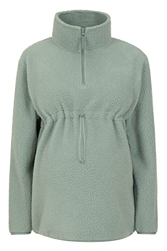 Mountain Warehouse Kuschelige Umstandsjacke aus Sherpa-Fleece mit halblangem Reißverschluss Khaki Damengröße EU 42 von Mountain Warehouse