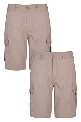 Mountain Warehouse Lakeside Herrenshorts - Strapazierfähige Cargoshorts aus 100% Baumwolltwill, 6 Taschen - Für Wandern, Laufen, Bergwandern und Camping Beige 38 EU von Mountain Warehouse