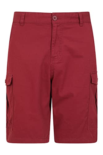 Mountain Warehouse Lakeside Herrenshorts - Strapazierfähige Cargoshorts aus 100% Baumwolltwill, 6 Taschen - Für Wandern, Laufen, Bergwandern und Camping Burgundrot 52W von Mountain Warehouse