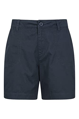 Mountain Warehouse Lakeside II Kurze Damen-Hose – leichte Damenhose, langlebige Kurze Sommerhose, Bequeme Damenshorts, Baumwollhose für Damen – für Strand und Picknicks Marineblau 44 von Mountain Warehouse