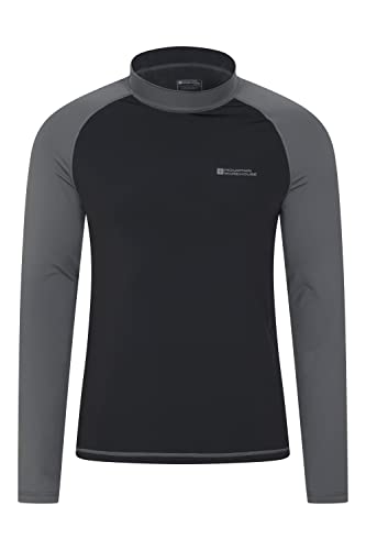 Mountain Warehouse Langärmeliges Badeshirt für Herren - Schnelltrocknendes Badeshirt, Nicht scheuernd, LSF50+, Badeshirt mit flachen Nähten - Für Schwimmen und Surfen Dunkelgrau XXL von Mountain Warehouse