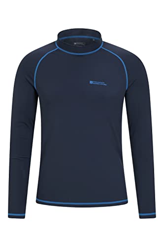 Mountain Warehouse Langärmeliges Badeshirt für Herren - Schnelltrocknendes Badeshirt, Nicht scheuernd, LSF50+, Badeshirt mit flachen Nähten - Für Schwimmen und Surfen Marineblau XS von Mountain Warehouse