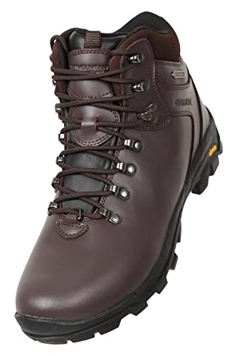 Mountain Warehouse Latitude Mens Vibram wasserdichte Schuhe - leichte Wanderschuhe, atmungsaktiv, langlebig, Stabiler Halt - zum Wandern, für Camping, Reisen, Trekking Braun 41 von Mountain Warehouse