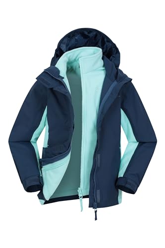 Mountain Warehouse Lightning 3-in-1 Kinder-Jacke - wasserdichte Winterjacke mit Fleecefutter, Jungen und Mädchen mit abnehmbarer Kapuze Marine Kinder 116 EU (5-6 Jahre) von Mountain Warehouse