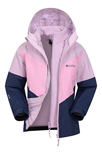 Mountain Warehouse Lightning 3-in-1 Kinder-Jacke - wasserdichte Winterjacke mit Fleecefutter, Jungen und Mädchen mit abnehmbarer Kapuze Blau Kinder 104 EU (3-4 Jahre) von Mountain Warehouse
