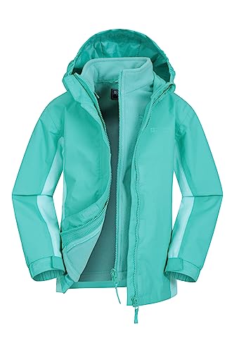 Mountain Warehouse Lightning 3-in-1 Kinder-Jacke - wasserdichte Winterjacke mit Fleecefutter, atmungsaktive Übergangsjacke für Jungen und Mädchen mit abnehmbarer Kapuze Blaugrün 11-12 Jahre von Mountain Warehouse