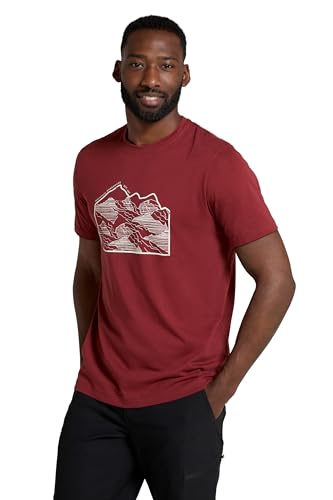 Mountain Warehouse Linear Mountain Herren T-Shirt Dunkel Burgunderrot Large von Mountain Warehouse