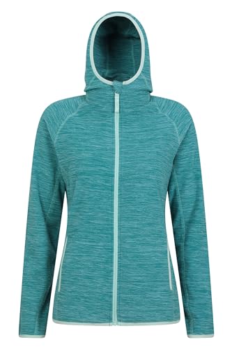 Mountain Warehouse Lleyn Melange Damen-Fleecejacke - atmungsaktiv, Antipill, durchgehender Reißverschluss, winter Blaugrün 38 von Mountain Warehouse