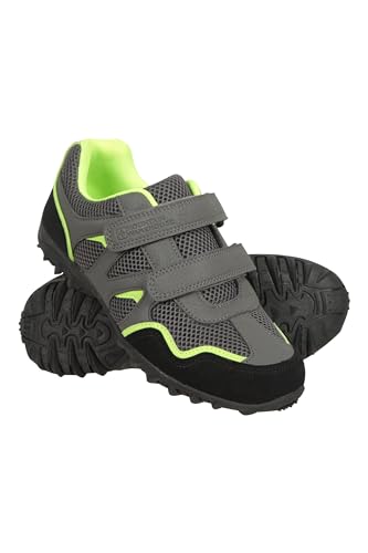 Mountain Warehouse Mars Abriebfeste Schuhe für Kinder - Leichte Wanderschuhe, Bequeme Schuhe, Wanderschuhe mit Klettverschlüssen Limette 35 von Mountain Warehouse