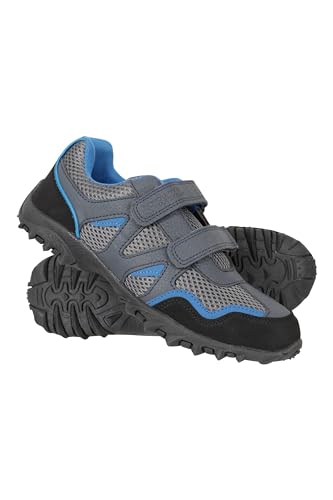 Mountain Warehouse Mars Abriebfeste Schuhe für Kinder - Leichte Wanderschuhe, Bequeme Schuhe, Wanderschuhe mit Klettverschlüssen Marine Kinder-Schuhgröße 30.5 DE von Mountain Warehouse
