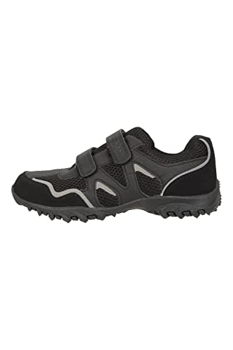 Mountain Warehouse Mars Abriebfeste Schuhe für Kinder - Leichte Wanderschuhe, Bequeme Schuhe, Wanderschuhe mit Klettverschlüssen Schwarz 29 von Mountain Warehouse