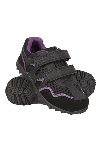 Mountain Warehouse Mars Abriebfeste Schuhe für Kinder - Leichte Wanderschuhe, Bequeme Schuhe, Wanderschuhe mit Klettverschlüssen Violett Kinder-Schuhgröße 33 DE von Mountain Warehouse
