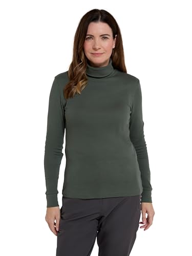 Mountain Warehouse Meribel Damen Unterhemd Rolli Thermounterwäsche Skiunterwäsche Langarmshirt mit Rollkragen Winter Baselayer Khaki Damengröße EU 38 von Mountain Warehouse