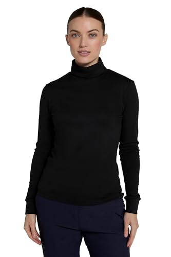 Mountain Warehouse Meribel Damen Unterhemd Rolli Thermounterwäsche Skiunterwäsche Langarmshirt mit Rollkragen Winter Baselayer Schwarz Damengröße EU 42 von Mountain Warehouse