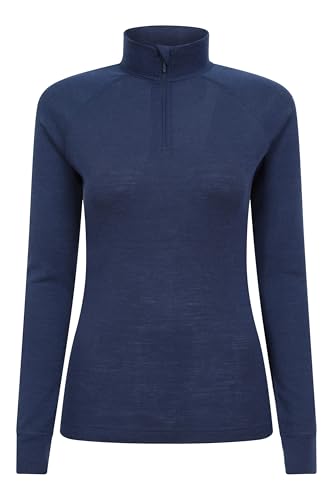 Mountain Warehouse Merino Damen Langarmshirt mit Reißverschluss II Marine Damengröße EU 40 von Mountain Warehouse