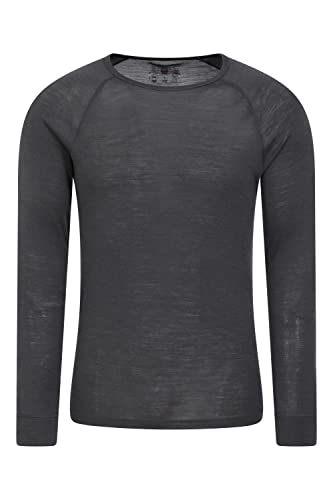 Mountain Warehouse Merino-Funktionsshirt Herren - schnelltrocknende, warme Thermounterwäsche, leichtes Merino-Unterhemd, Sportoberteil für Winter & Ski Dunkelgrau M von Mountain Warehouse