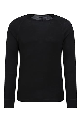 Mountain Warehouse Merino-Funktionsshirt Herren - schnelltrocknende, warme Thermounterwäsche, leichtes Merino-Unterhemd, Sportoberteil & Ski Schwarz X-Large von Mountain Warehouse