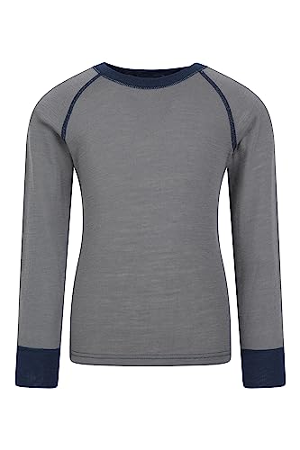 Mountain Warehouse Merino Kinder-Rundhalsoberteil Unterhemd Thermounterwäsche Skiunterwäsche Langarmshirt Winter Baselayer Winter Baselayer Grau 5-6 Jahre von Mountain Warehouse