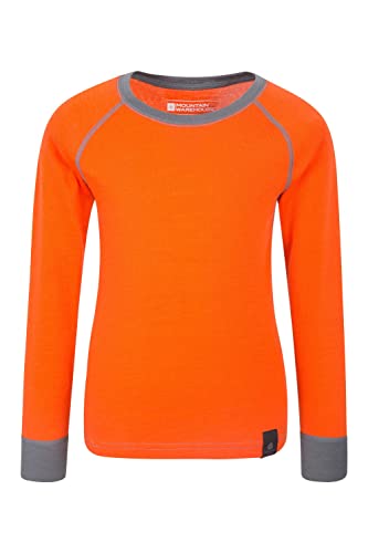 Mountain Warehouse Merino Kinder-Rundhalsoberteil Unterhemd Thermounterwäsche Skiunterwäsche Langarmshirt Winter Baselayer Winter Baselayer Orange 5-6 Jahre von Mountain Warehouse