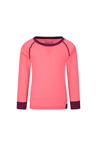 Mountain Warehouse Merino Kinder-Rundhalsoberteil Unterhemd Thermounterwäsche Skiunterwäsche Langarmshirt Winter Baselayer Winter Baselayer leuchtendes Pink 3-4 Jahre von Mountain Warehouse