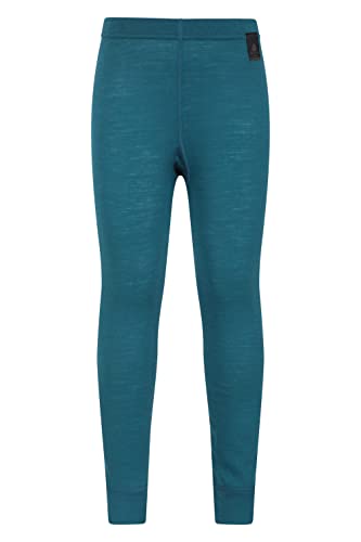 Mountain Warehouse Merino-Unterhose für Kinder - wasserdichte Multifunktions-Thermohose für Jungen und Mädchen im Winter, Baselayer für Kinder, Thermounterwäsche Petrolblau 2-3 Jahre von Mountain Warehouse