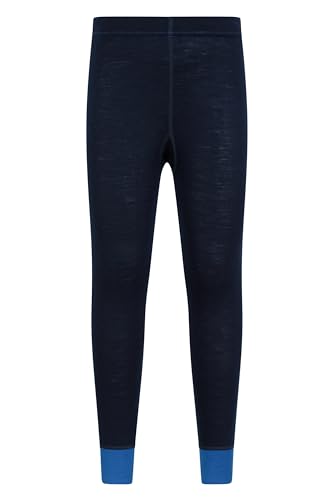 Mountain Warehouse Merino-Unterhose für Kinder - wasserdichte Multifunktions-Thermohose für Jungen und Mädchen im Winter, Baselayer für Kinder, Thermounterwäsche Blau 3-4 Jahre von Mountain Warehouse