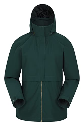 Mountain Warehouse Metro wasserdichte Damenjacke – Regenjacke mit Kapuze, verstellbare Ärmelbündchen, 2 Seitentaschen – ideal für draußen, auf Reisen und im Freien Khaki 42 von Mountain Warehouse